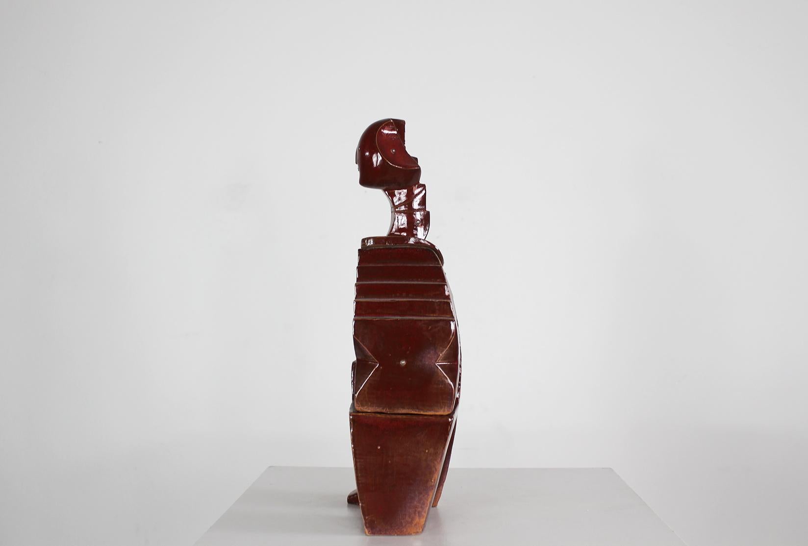 Escultura en terracota vidriada roja de Fabio Provinciali Años 90 Italiano en venta