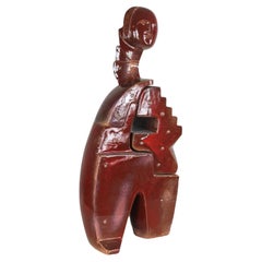Escultura en terracota vidriada roja de Fabio Provinciali Años 90