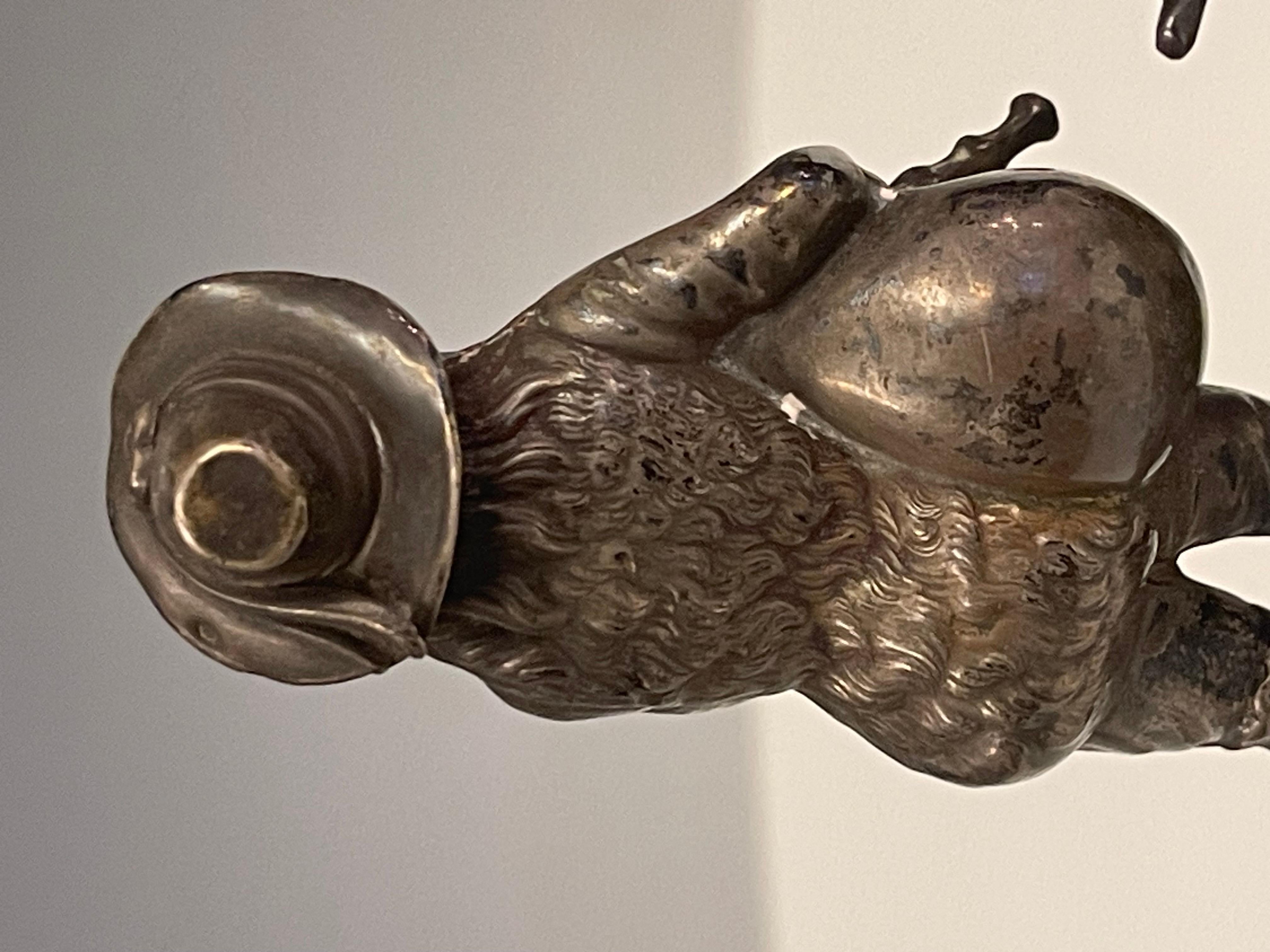 Skulptur aus Silber und Malachit, die einen tanzenden Bär darstellt, Russland 1880.  im Angebot 5