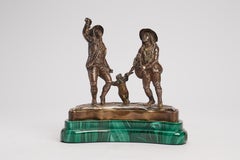 Sculpture in silver and malachite, depicting a dancing bear, Russia 1880.