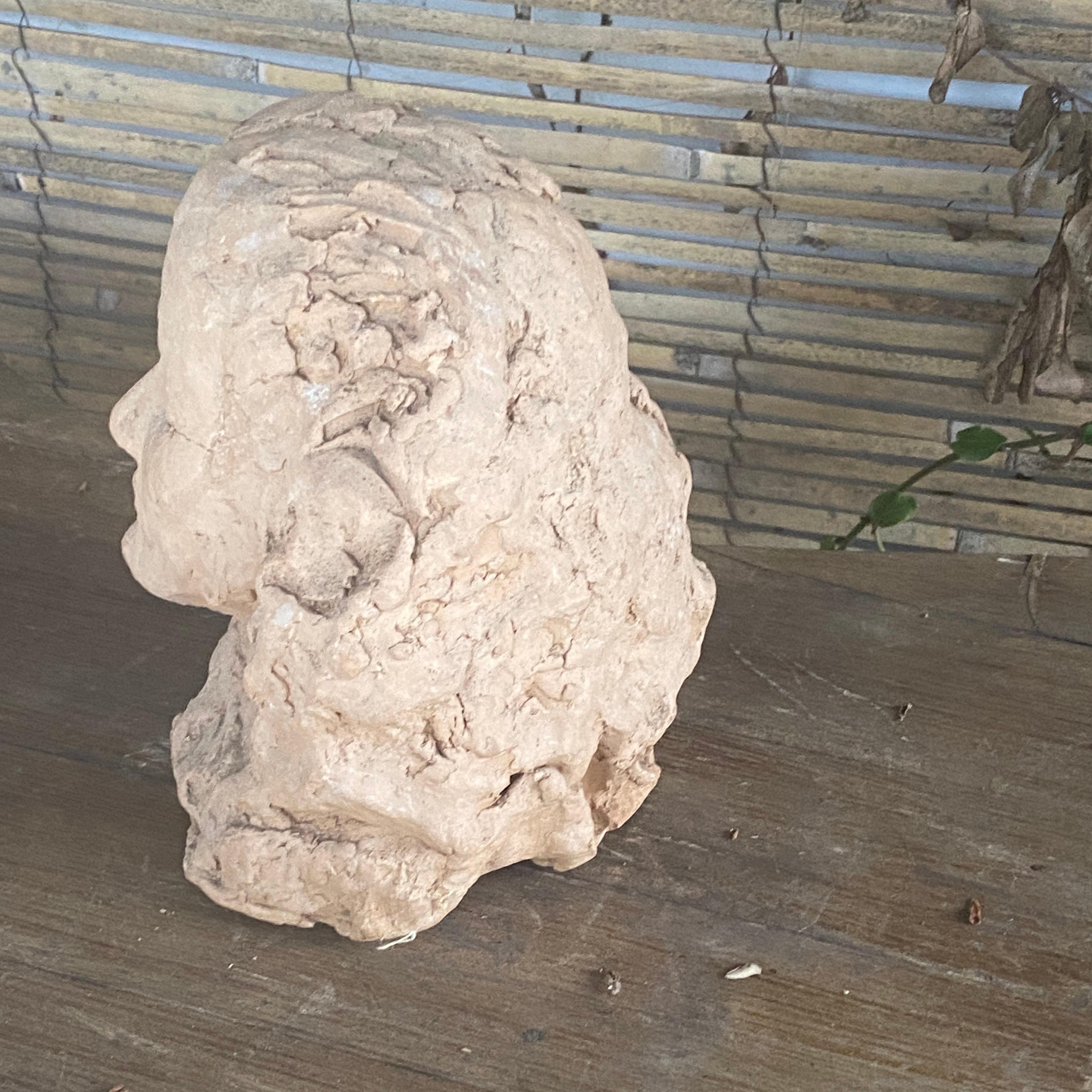 20th Century Sculpture in Terracotta, France XX Century, Representing Women Head For Sale