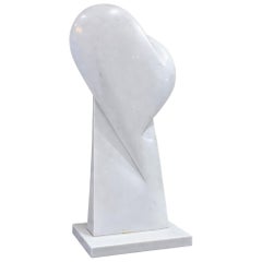 Sculpture in White Carrara Marble by Bertrand Créac'h