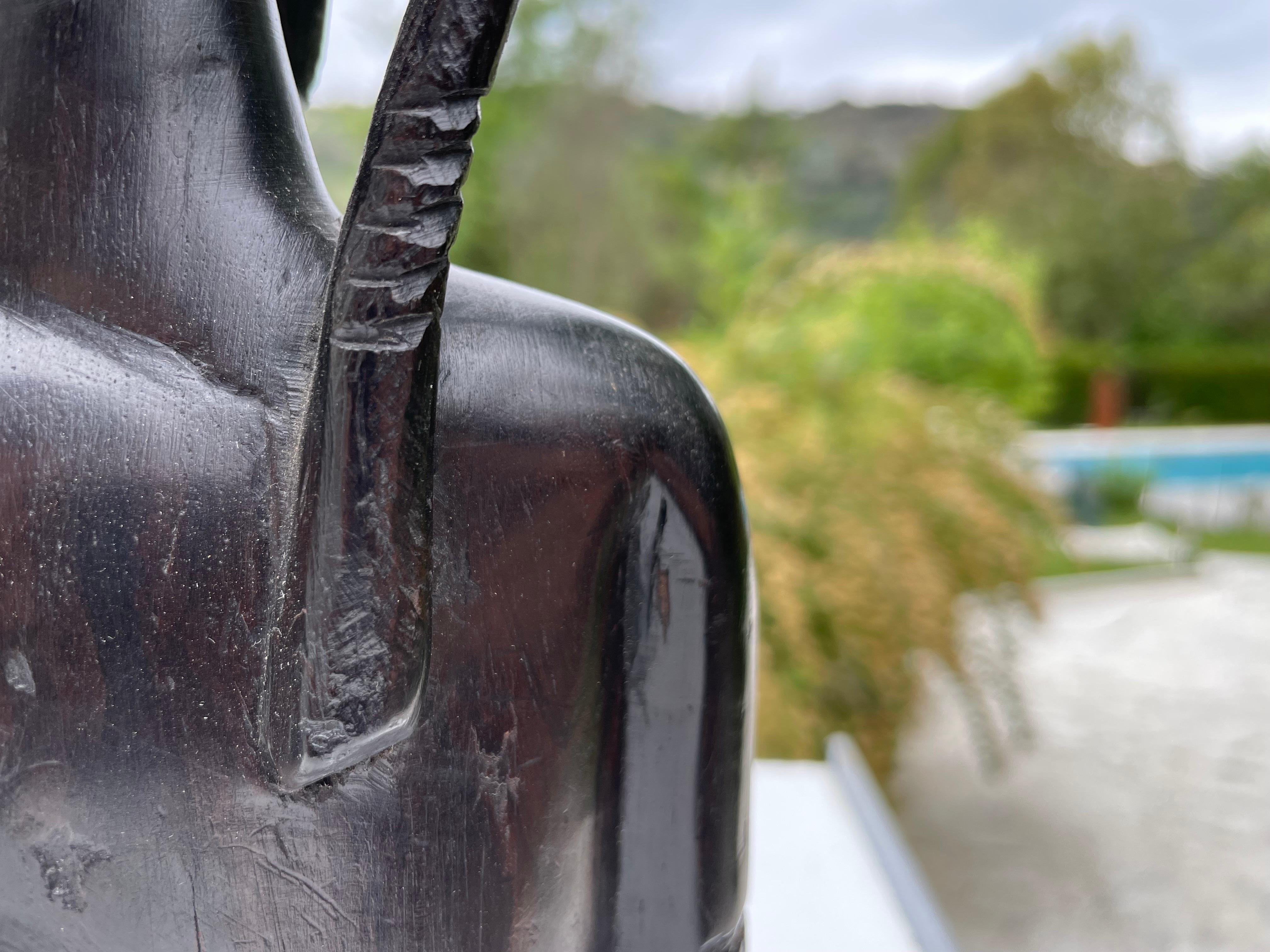 Sculpture in Wood from Africa, Bust of a Woman, in a Black Color, circa 1960 For Sale 3