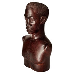 Sculpture in Wood from Africa  Man Body in a Brown Color 20TH Century