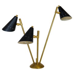 Sculpture de lampe de bureau moderne italienne en laiton et métal, style Stilnovo