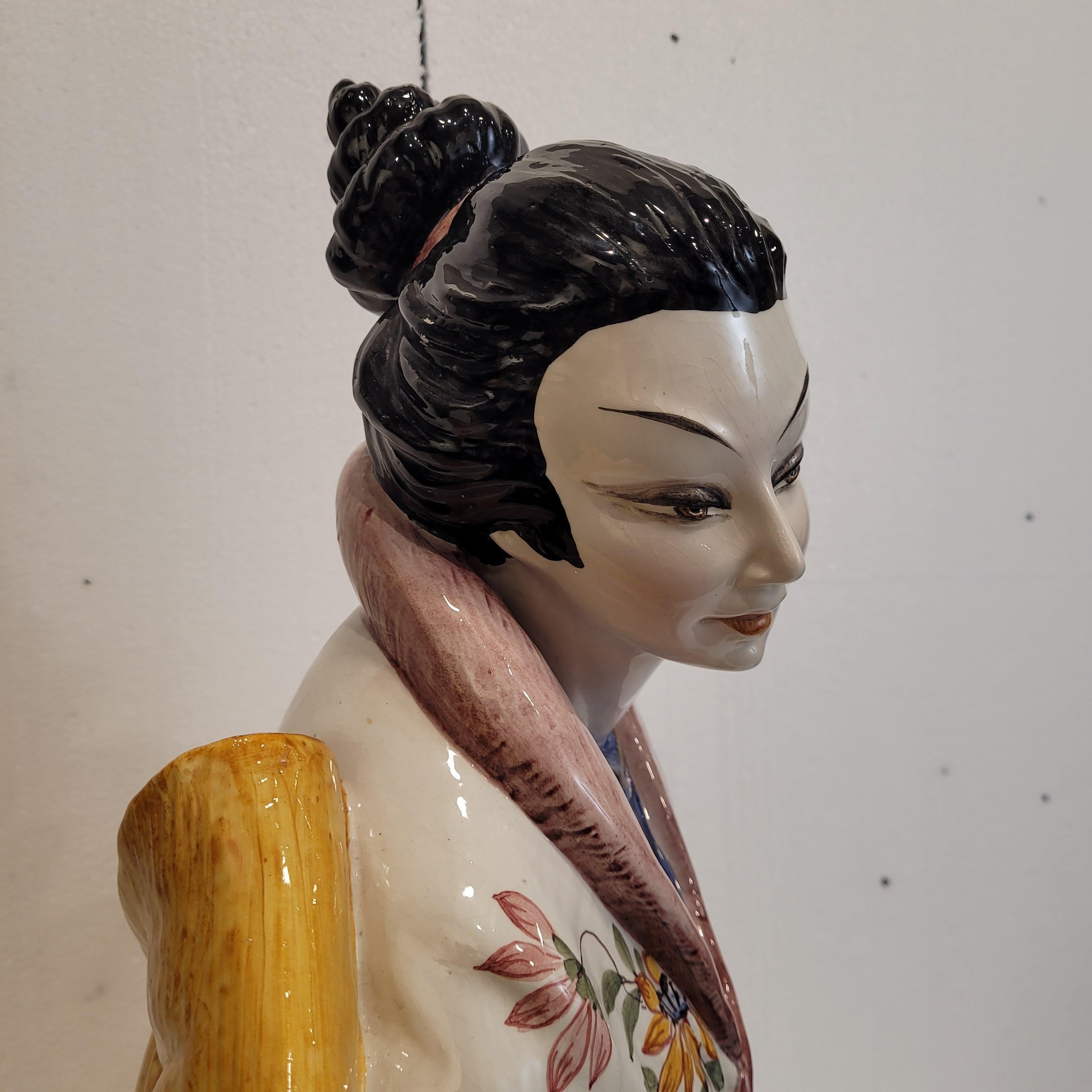 Sculpture Italie Porcelaine émaillée, majolique, Domenico Poloniato, 