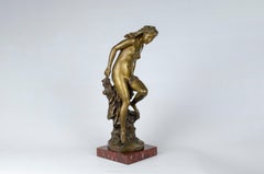 La Frileuse by Jean-Baptiste Carpeaux, Gilded Bronze, Circa 1860