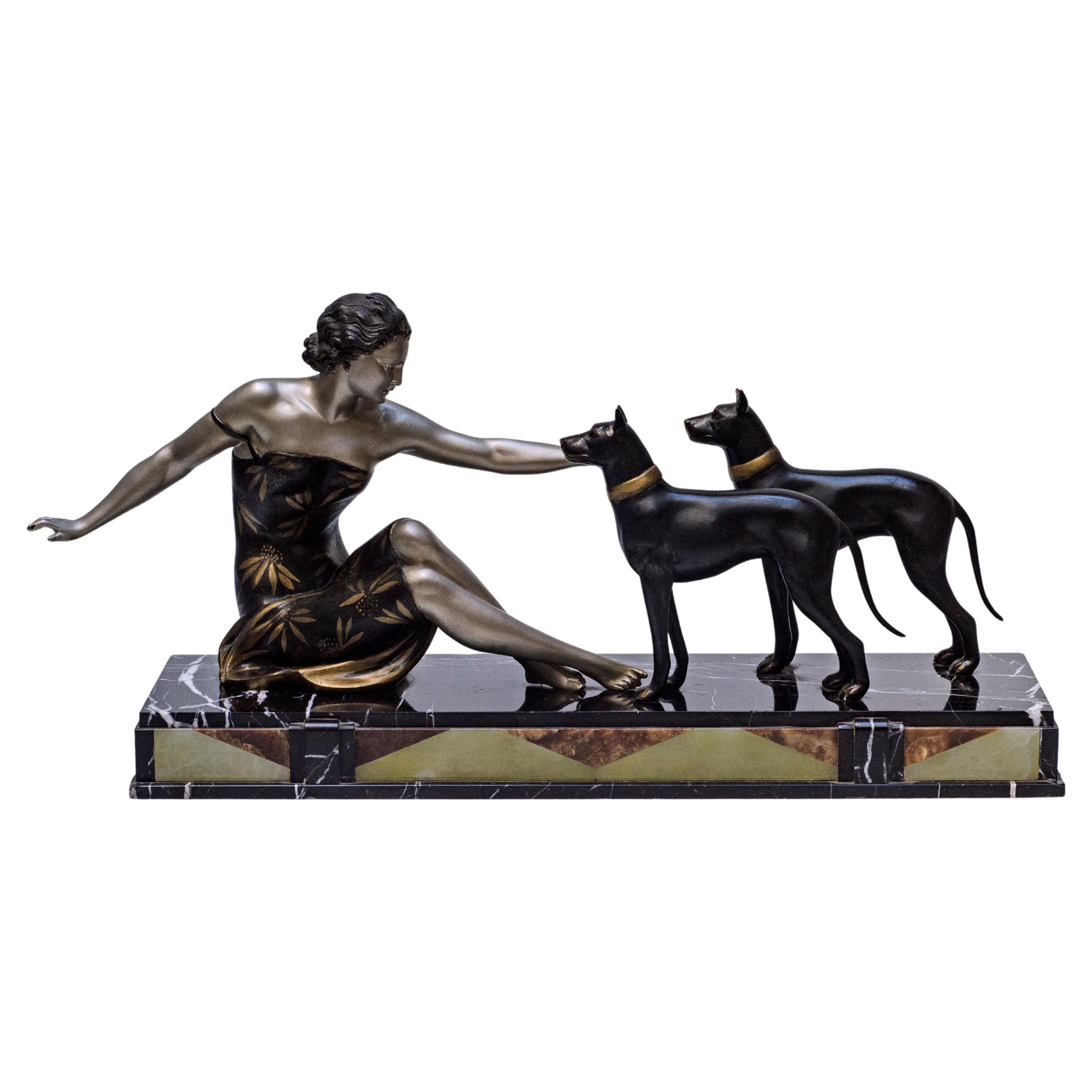 Escultura "Dama con lebrel" de Ugo Cipriani