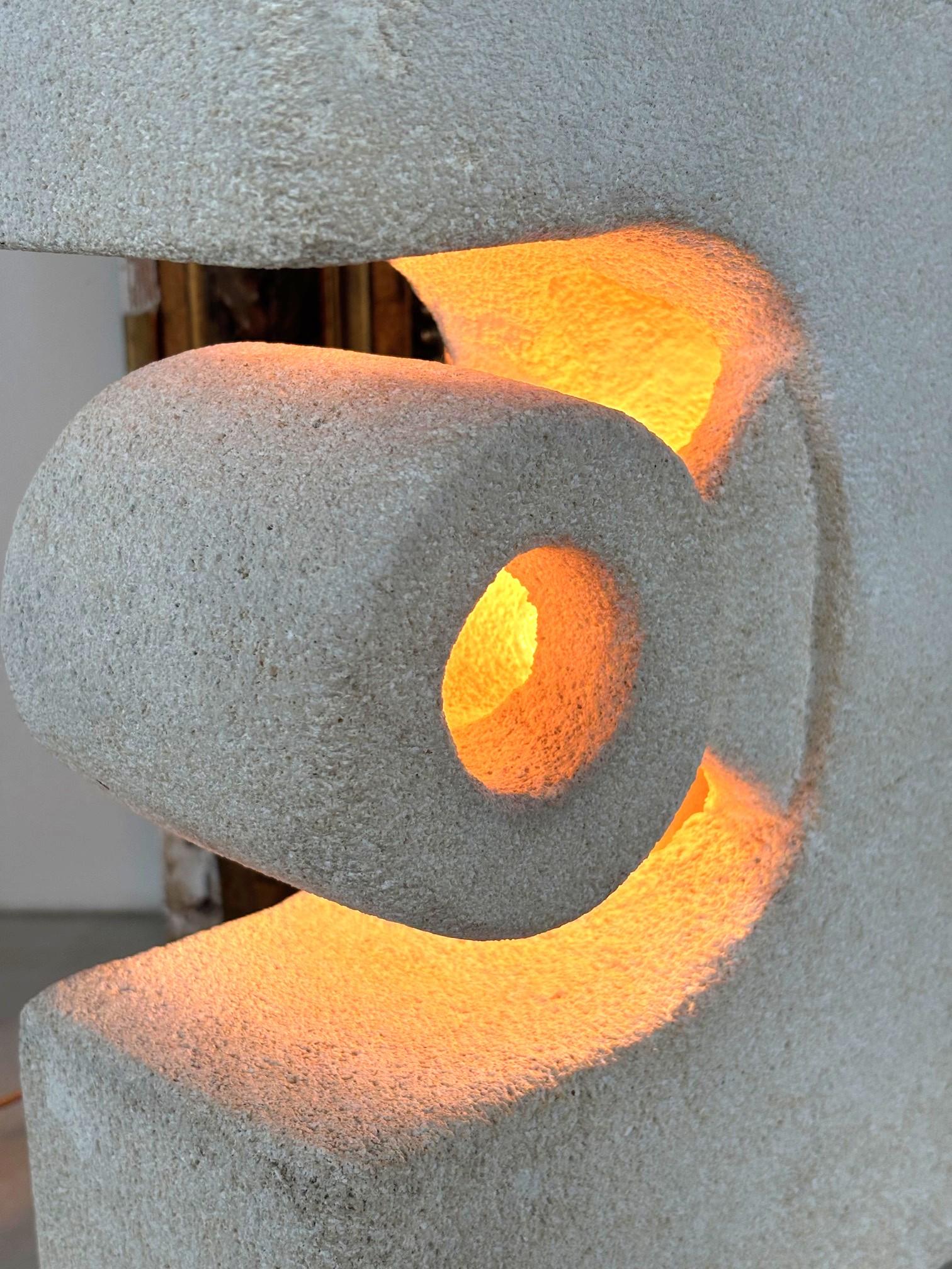 French Sculpture lamp by Albert Tormos 1970, France For Sale