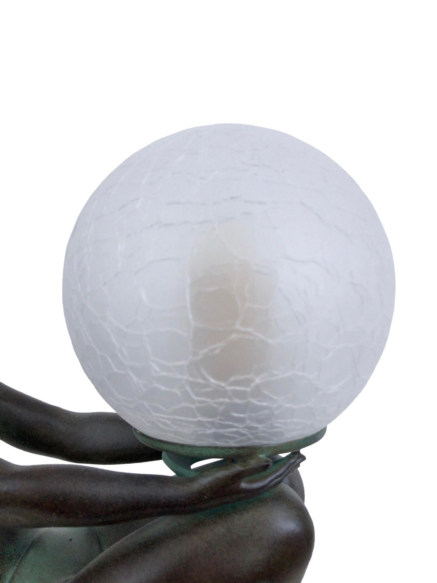 Contemporary Sculpture Lamp Enigme in the French Art Deco Style an Original Max Le Verrier