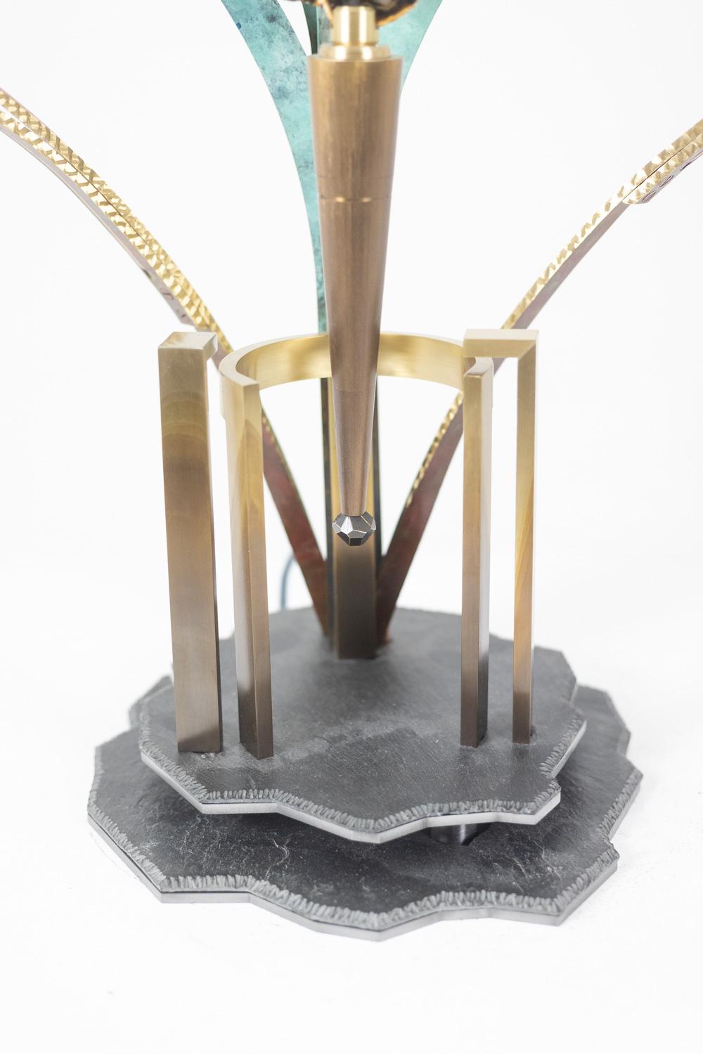 Skulptur-Lampe mit Achate. Kunsthandwerkliche Arbeit. im Angebot 6
