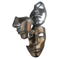sculpture lamp with bronze face decoration with 3 patinas circa 1960/1970