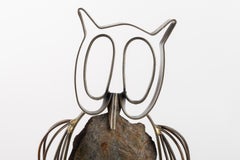 Sculpture "Le Hibou" in Stone and Metal Signed and Dated 1965