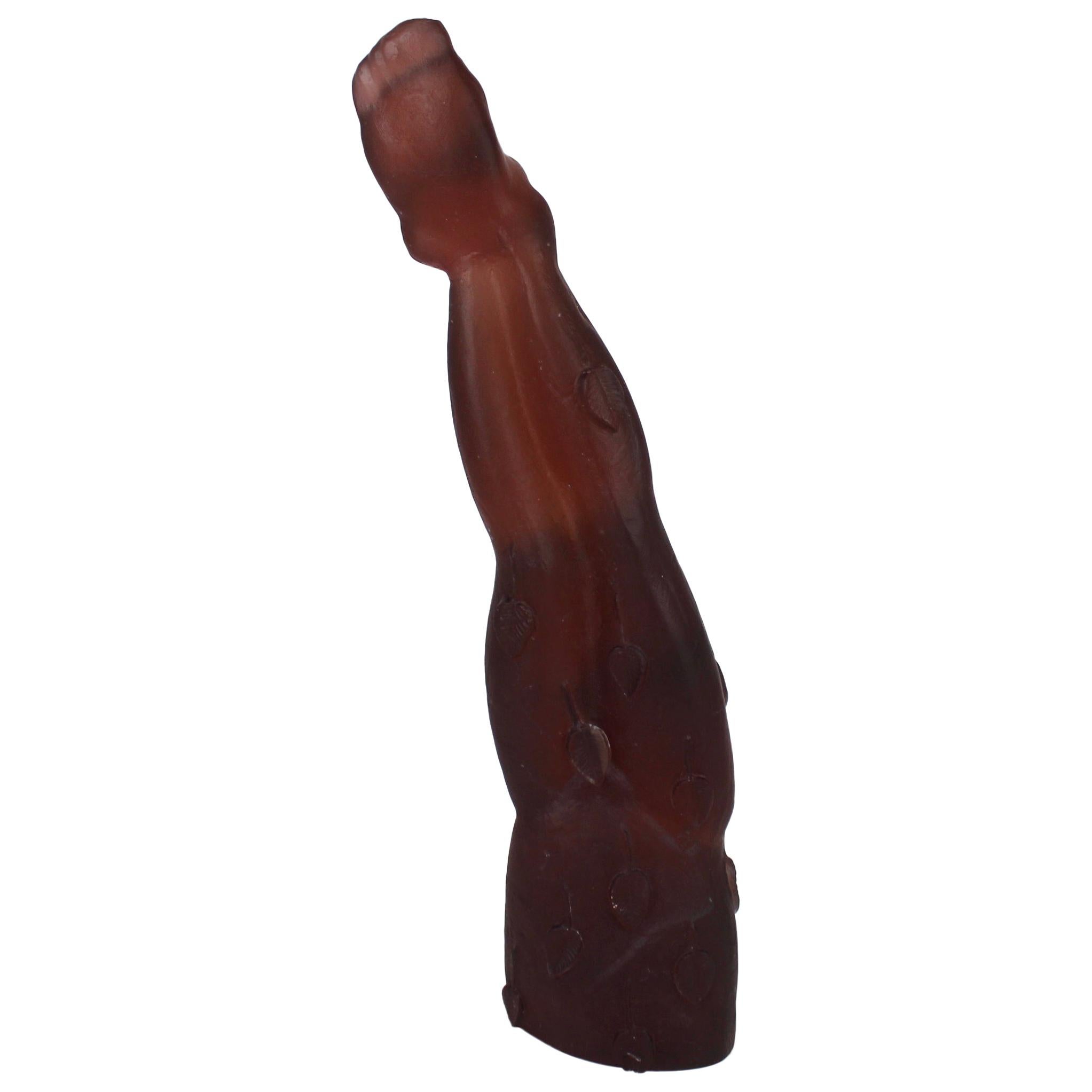 Sculpture "Leaves" Shaped By Danish Glass Artist Lene Bødker From 2010 For Sale