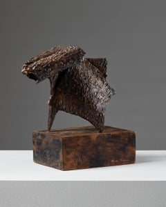 Skulptur „Lost Territory“ von Almar Arvidsson, Schweden, 1960er Jahre, Kupfer, Holz