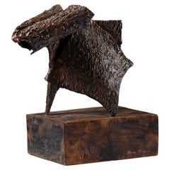 Skulptur „Lost Territory“ von Almar Arvidsson, Schweden, 1960er Jahre, Kupfer, Holz