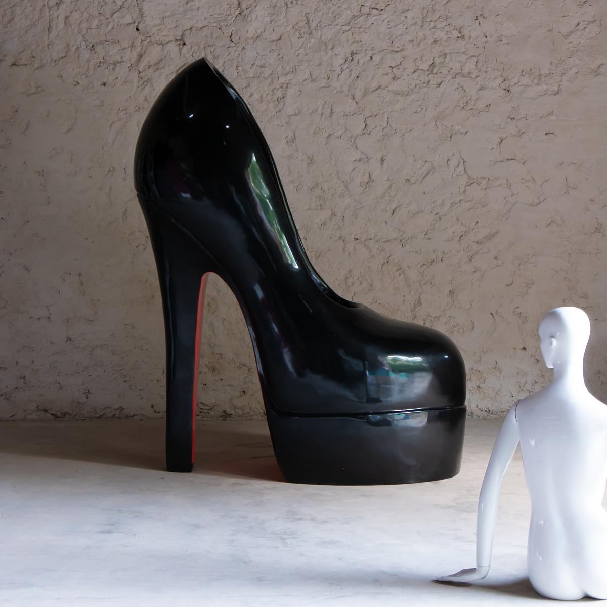 French Sculpture Louboutin Black Shoe Limited Edition