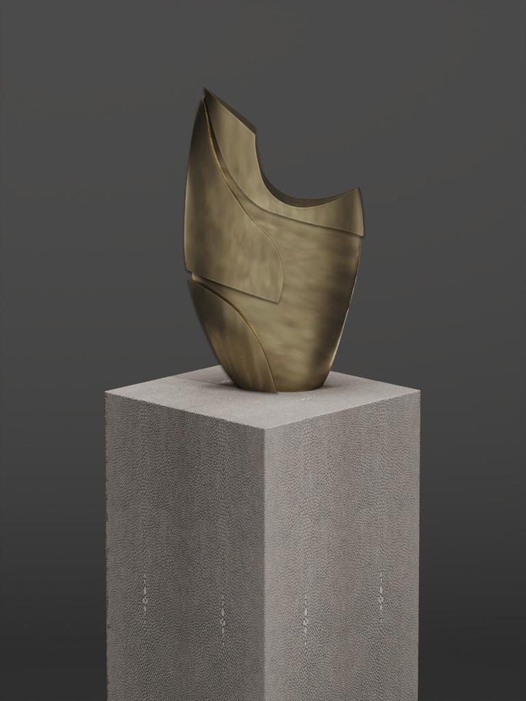 Skulptur aus Bronze-Patina-Messing von Patrick Coard Paris im Angebot 8