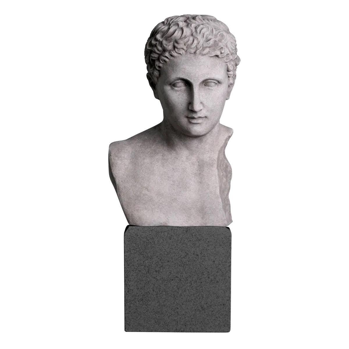 Sculpture, sculpted marble bust of a Roman in the taste of Antiquity, 20th century.

Bust, carved marble sculpture of a Roman in the taste of Antiquity resting on a black granite base, 20th century.

H: 49cm, W: 19cm, D: 15cm

Production time: 2-3