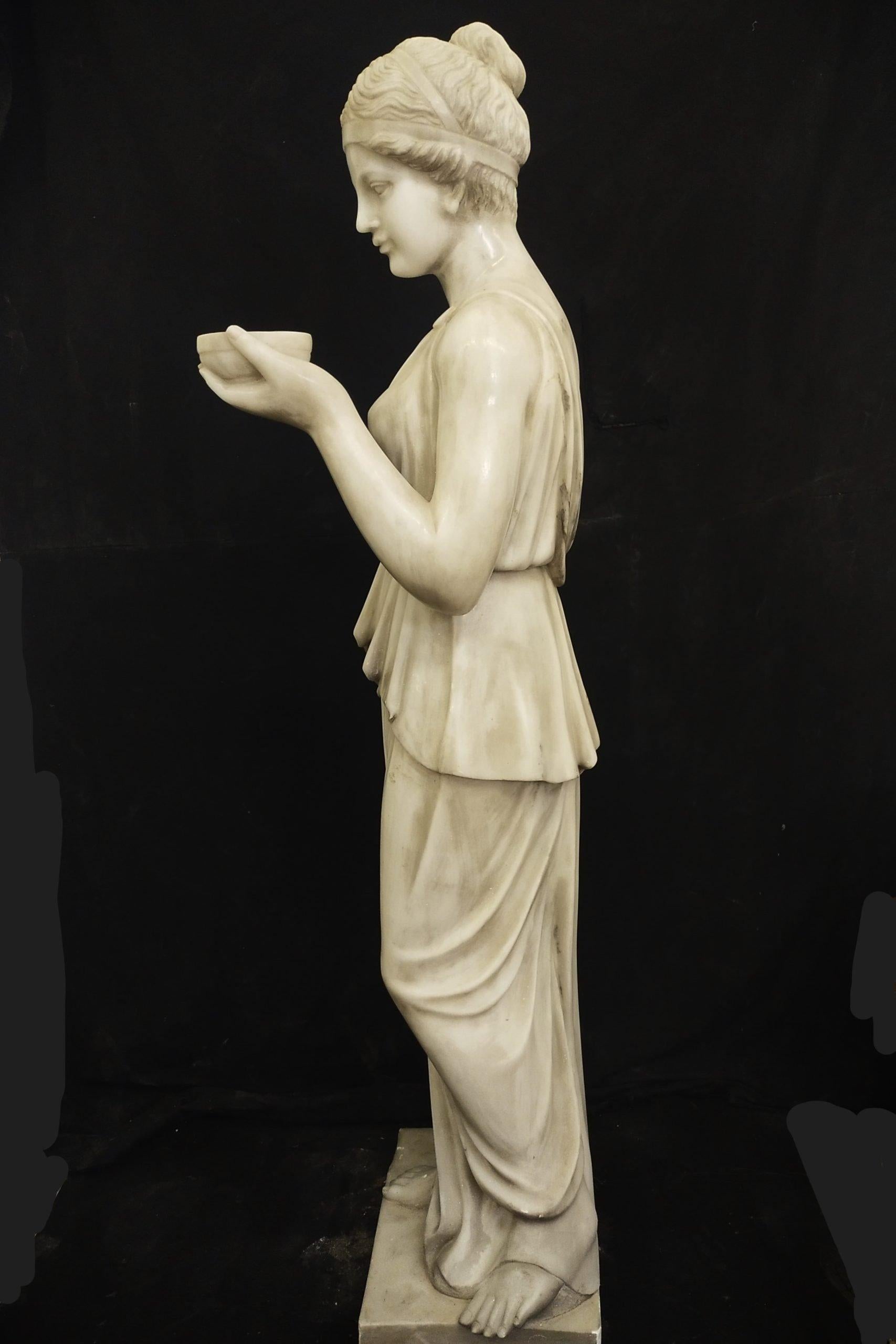Sculpture marble Hebe from Thorvaldsen's model,xx century, marble