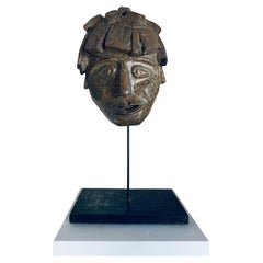 Maschera scultura, Terracotta smaltata, Firmato, Italia 1960