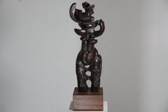 Sculpture Maurice GUILLAUME. Bronze sur socle bois intitulé “Femme Fleur" France