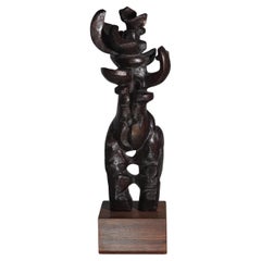 Sculpture Maurice GUILLAUME. Bronze sur socle bois intitulé “Femme Fleur" France
