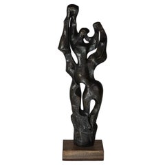 Sculpture Maurice GUILLAUME Bronze sur socle bois intitulé “Feu-follet“ - France