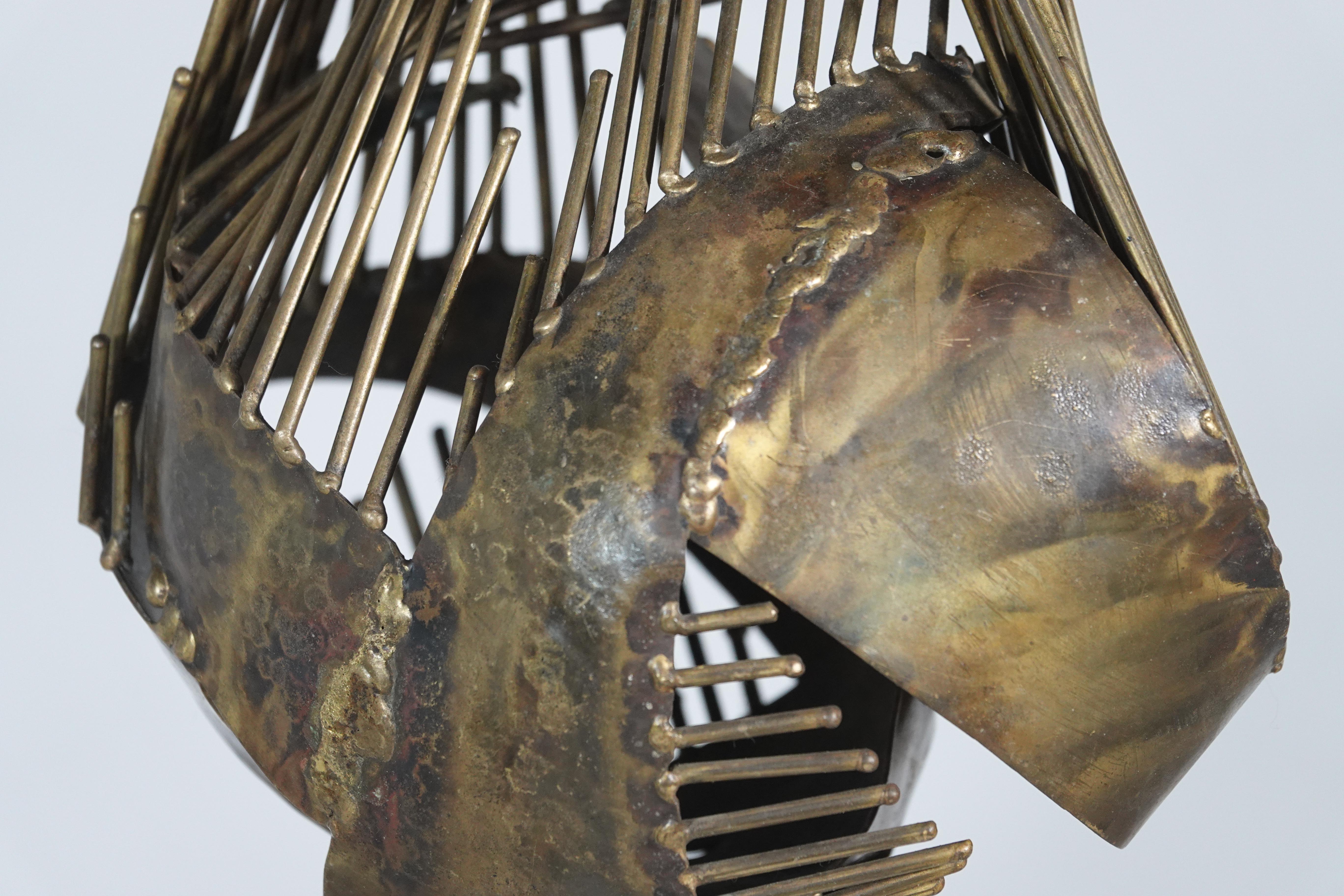 Fin du 20e siècle Sculpture Maurice GUILLAUME Laiton soudé sur base en bois laqué France vers 1970 en vente