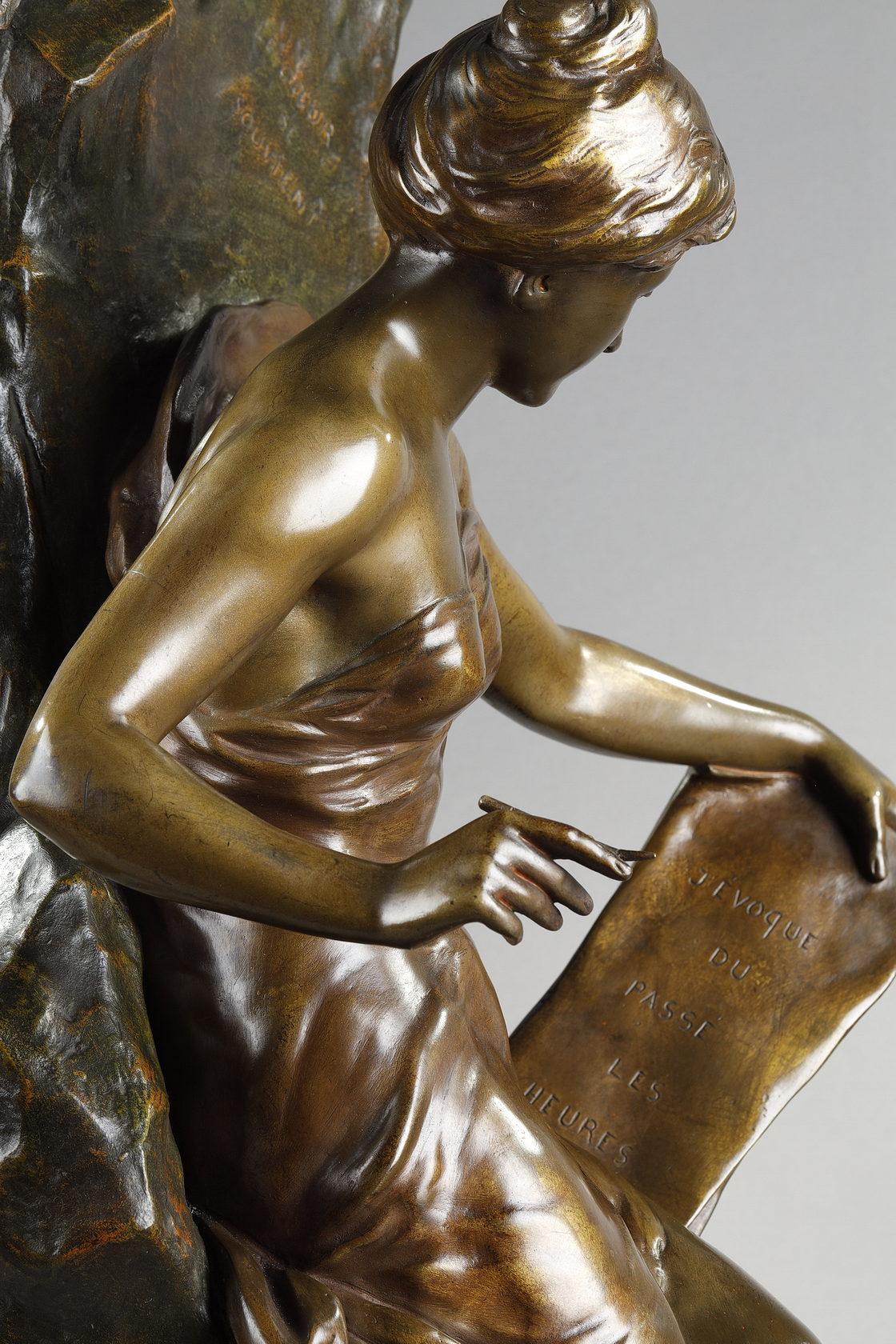 Skulptur „Memoria“ aus patinierter Bronze, signiert Emile Louis Picault im Angebot 7