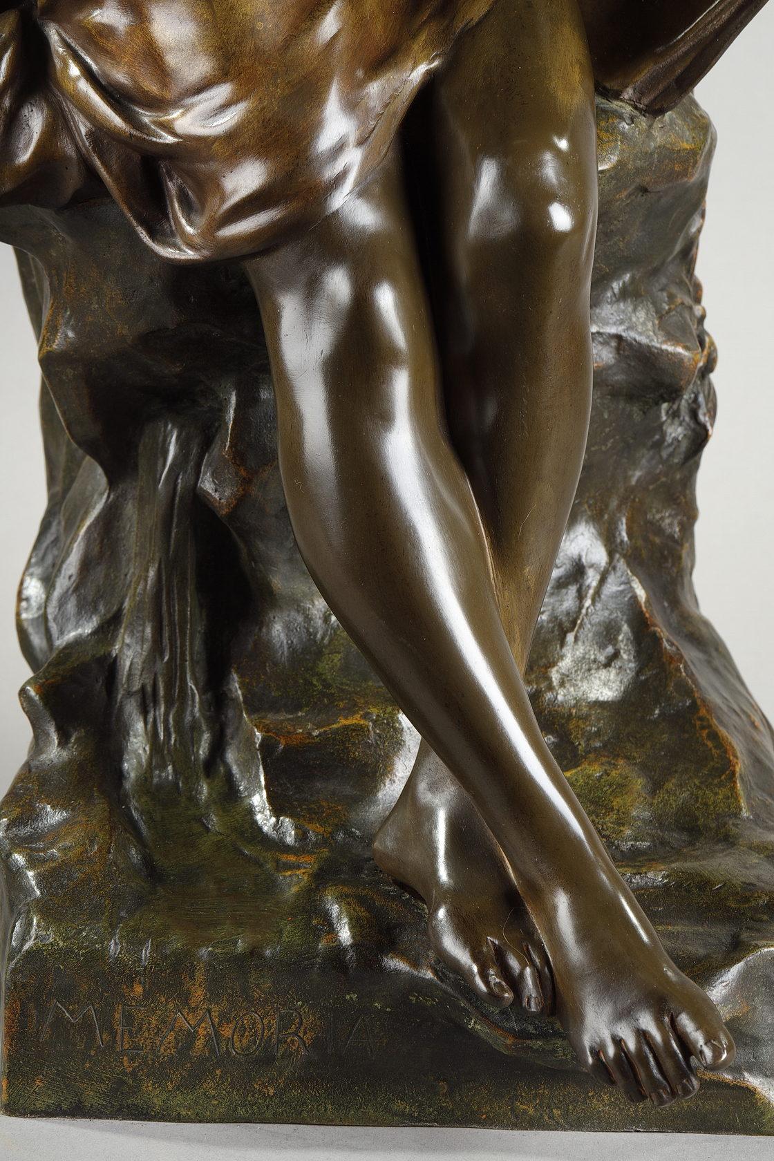 Skulptur „Memoria“ aus patinierter Bronze, signiert Emile Louis Picault im Angebot 8