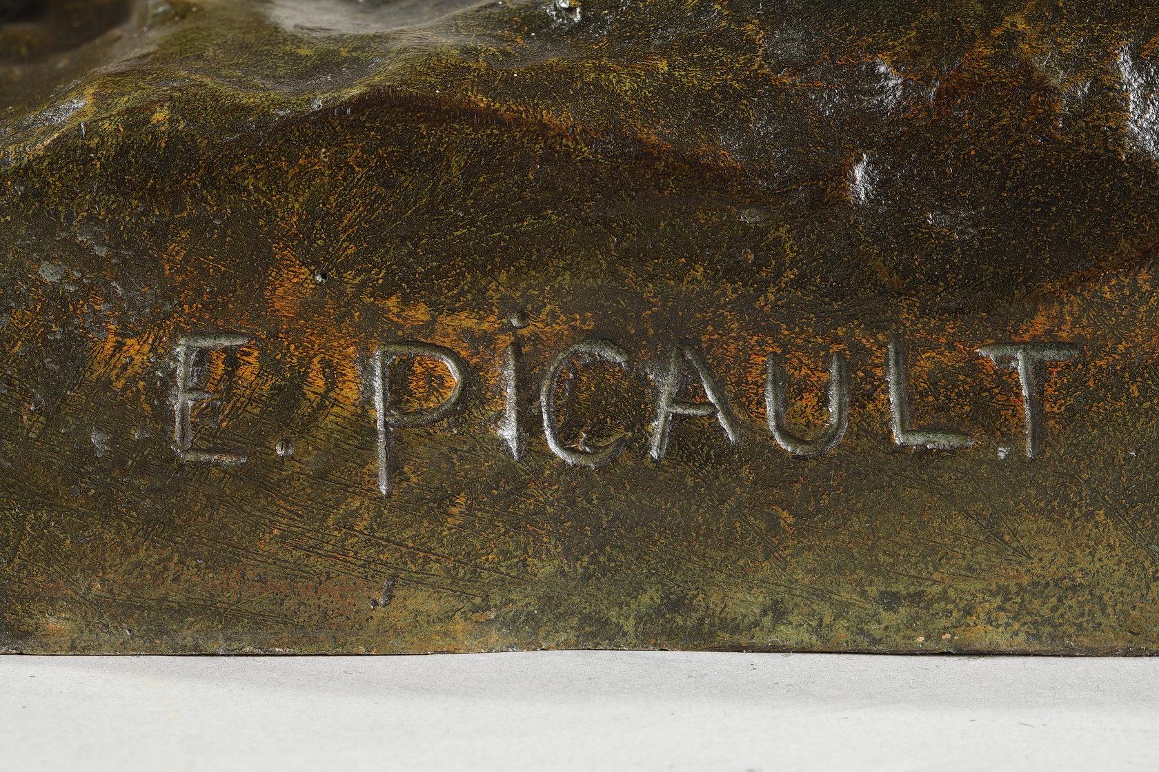 Sculpture Memoria en bronze patiné, signée Emile Louis Picault en vente 8