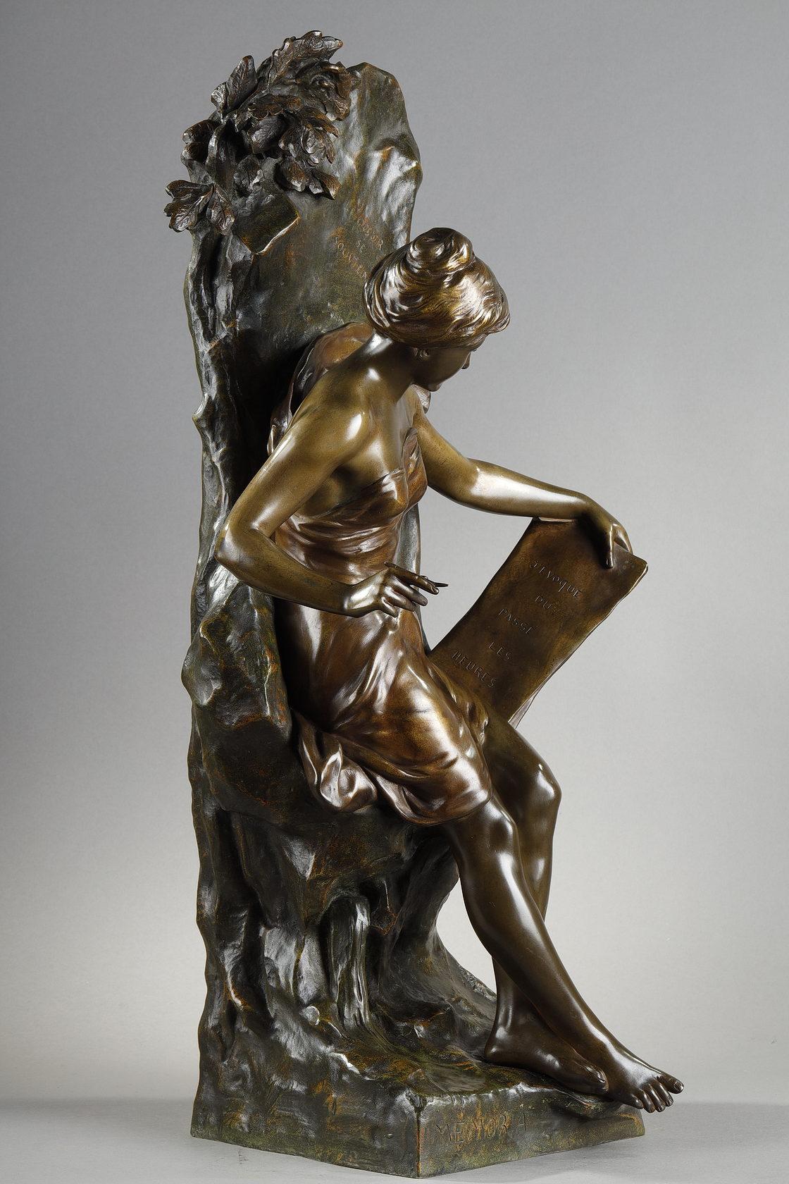 Skulptur „Memoria“ aus patinierter Bronze, signiert Emile Louis Picault (Französisch) im Angebot