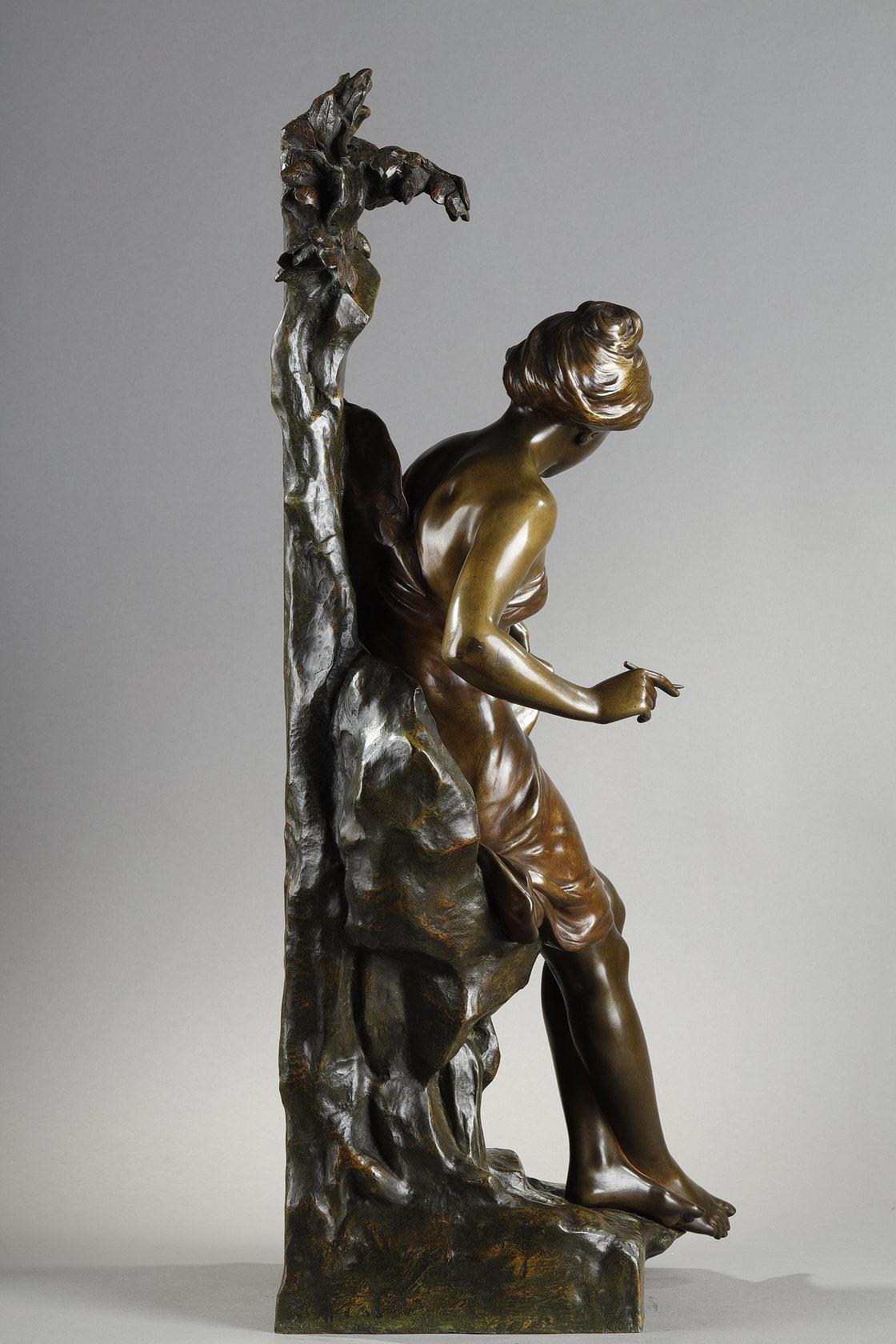 Skulptur „Memoria“ aus patinierter Bronze, signiert Emile Louis Picault (Patiniert) im Angebot