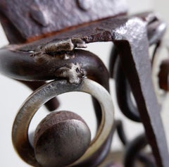 Mid-20th Century Brutalist Metal Sculpture Mask by Soud’art, 78cm