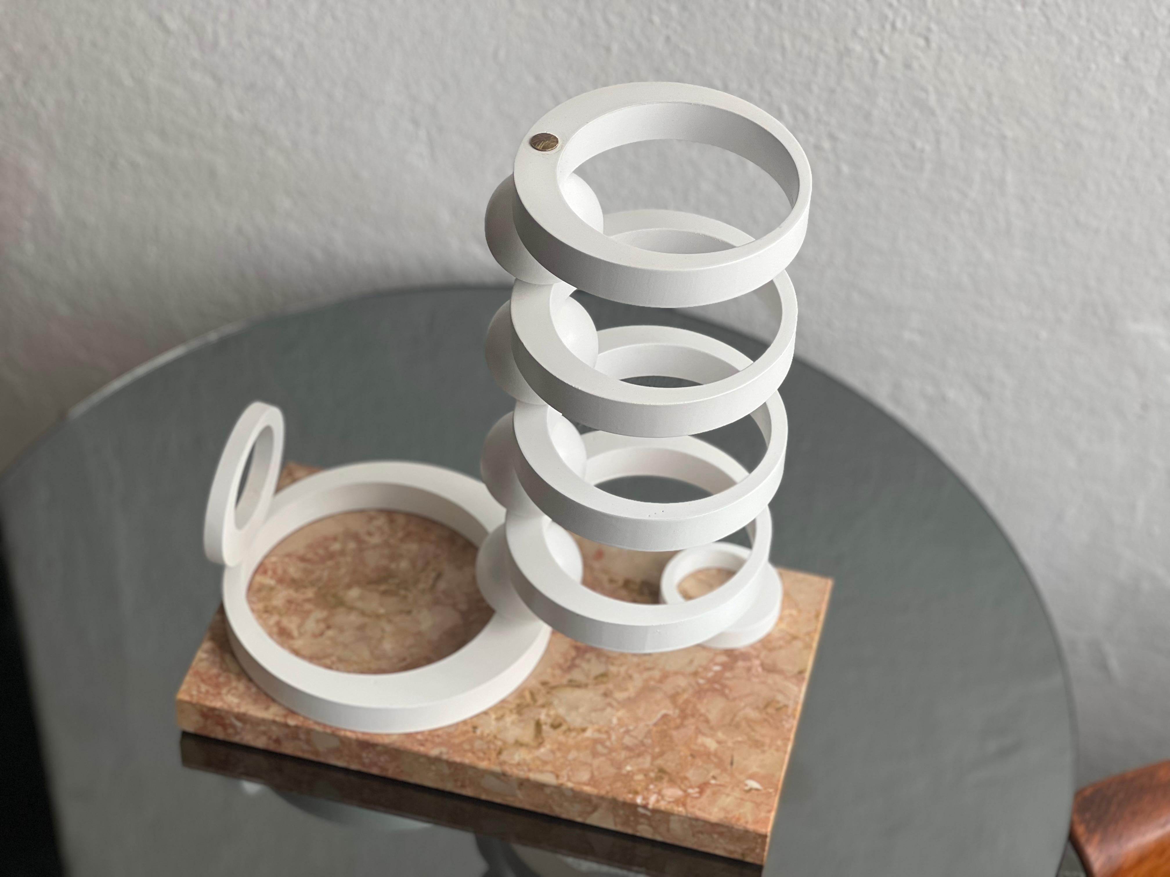 Hand-Painted Sculpture model of the Rationalist fountain In Como by Cattaneo e Radice 1935 For Sale