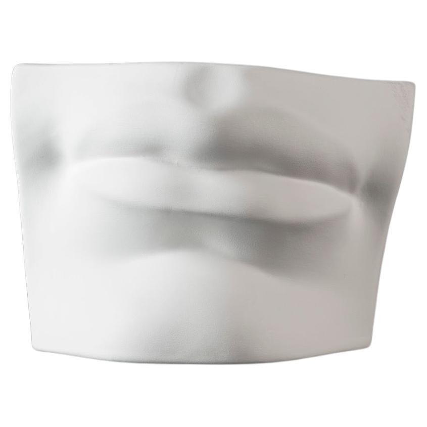 Sculpture Mouth of David de Michel-Ange, céramique blanche de Bassano, Italie