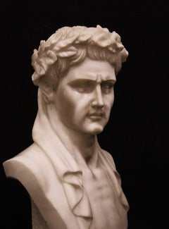 Sculpture Napoleon, Bust in Carrara marble, sculpture in marble