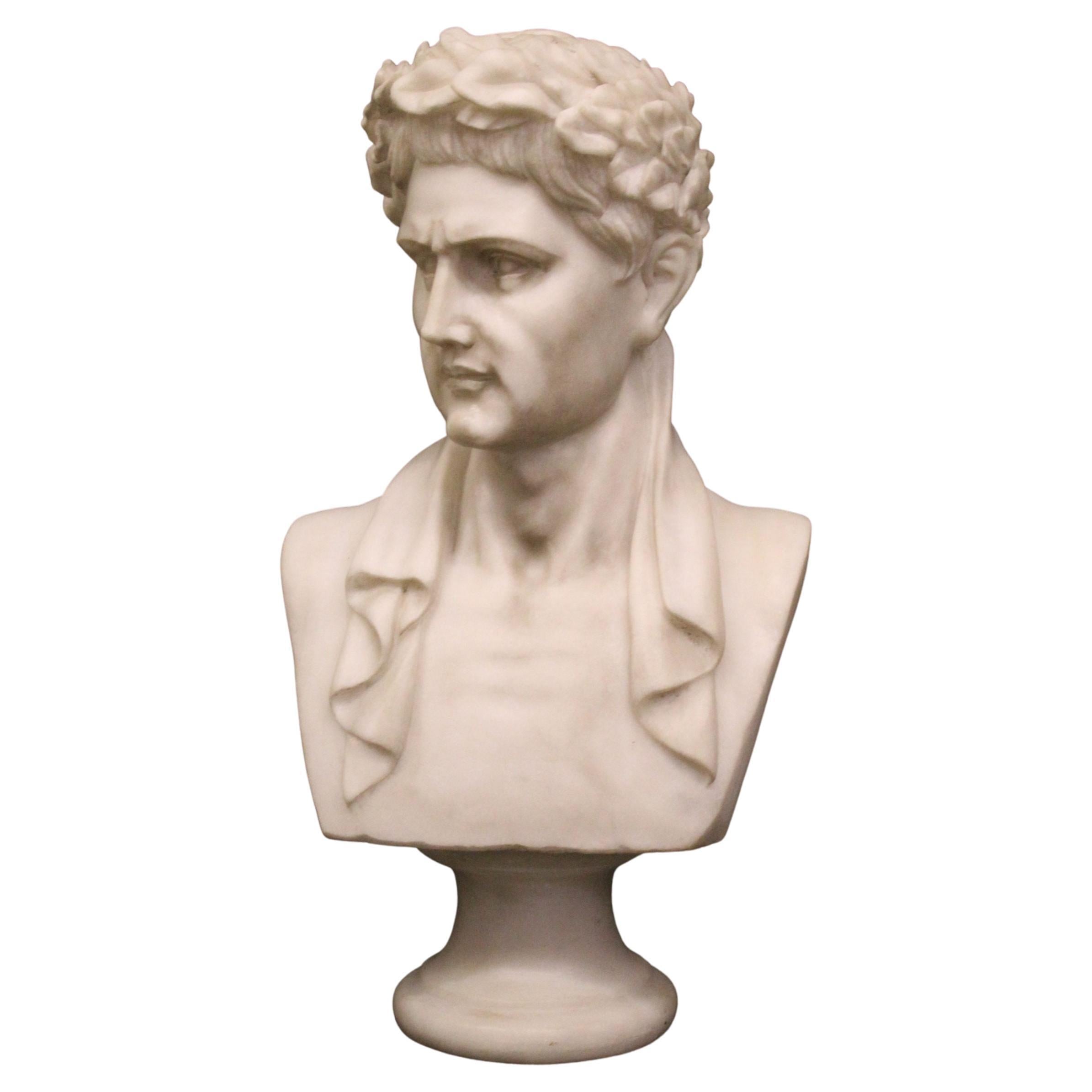 Sculpture Napoleon, Bust in Carrara marble, sculpture in marble For Sale