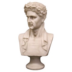 Vintage Sculpture Napoleon, Bust in Carrara marble, sculpture in marble