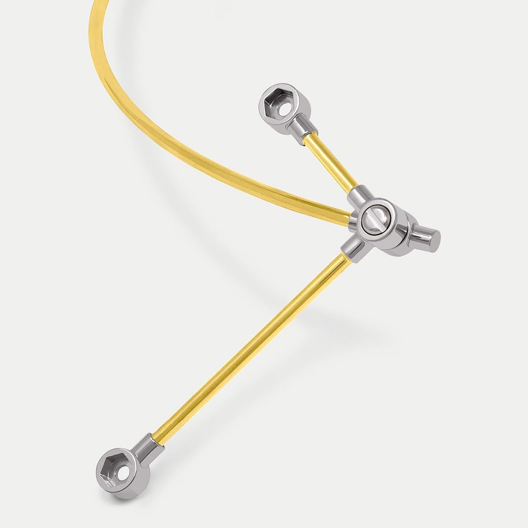 Skulptur-Halskette aus Gelbgold 18K im Angebot 1