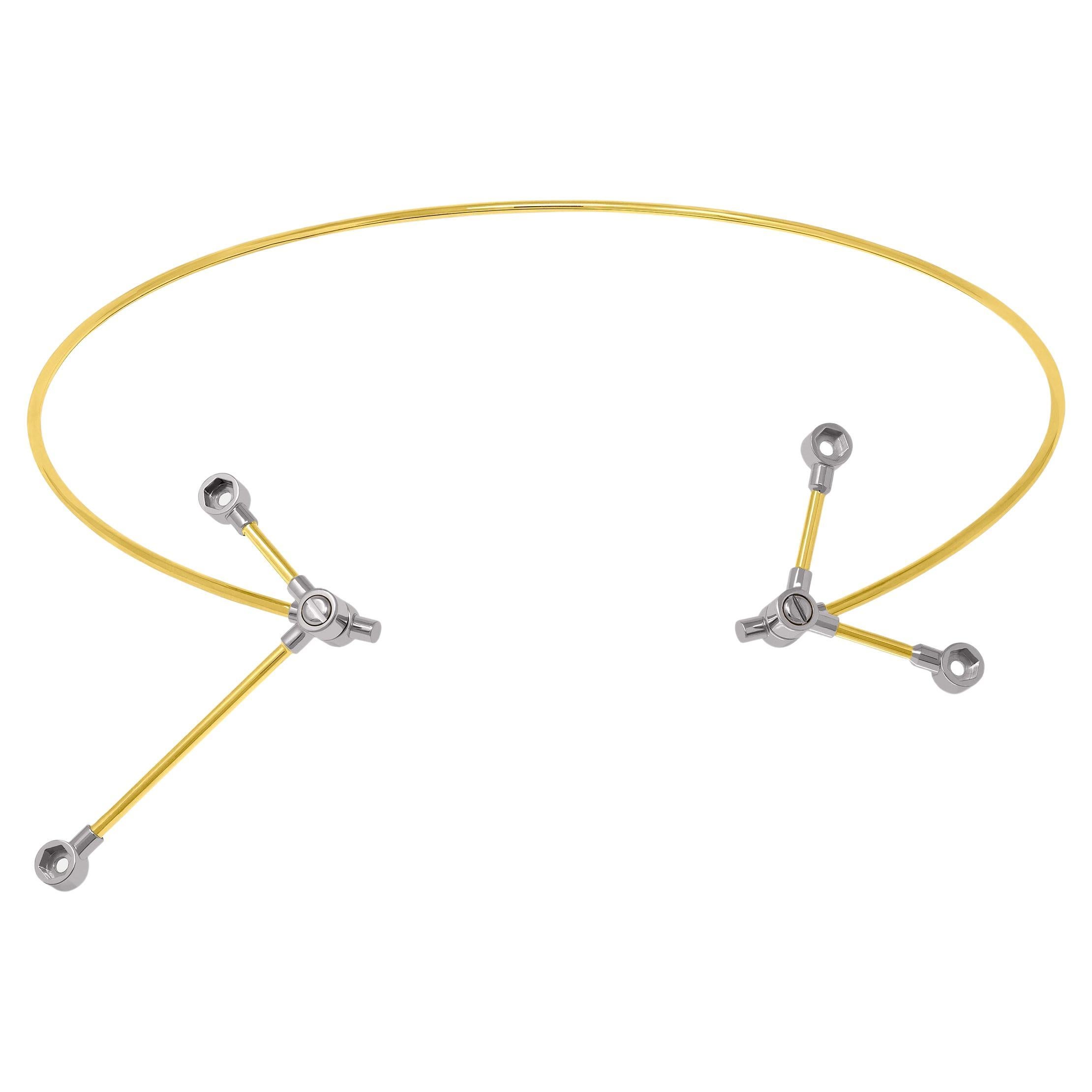 Skulptur-Halskette aus Gelbgold 18K im Angebot