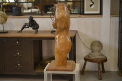 Sculpture nu en chêne 1960's