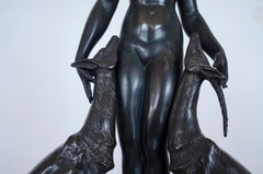 Sculpture "Nude with two antelopes" by Marcel Andre Bouraine