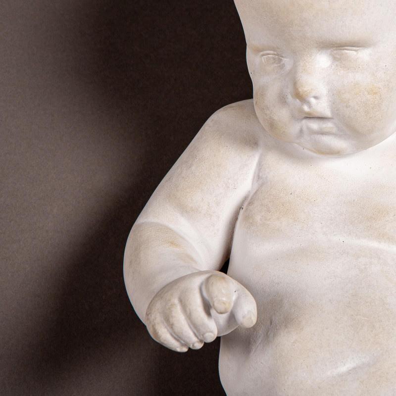 Louis XVI Sculpture of a Baby in Fine Plaster, XXIst Century. For Sale