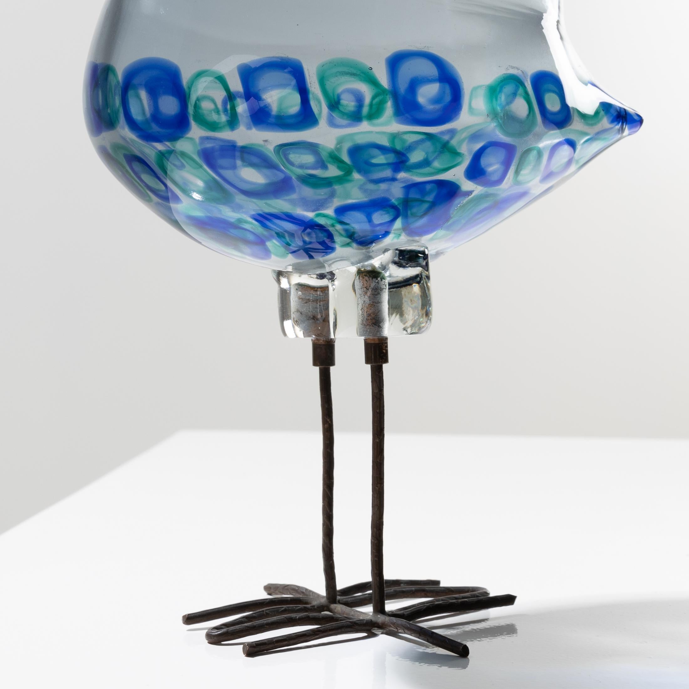 20th Century Sculpture of a Bird in Blown Glass with Murrine Arrangement by Alessandro Pianon