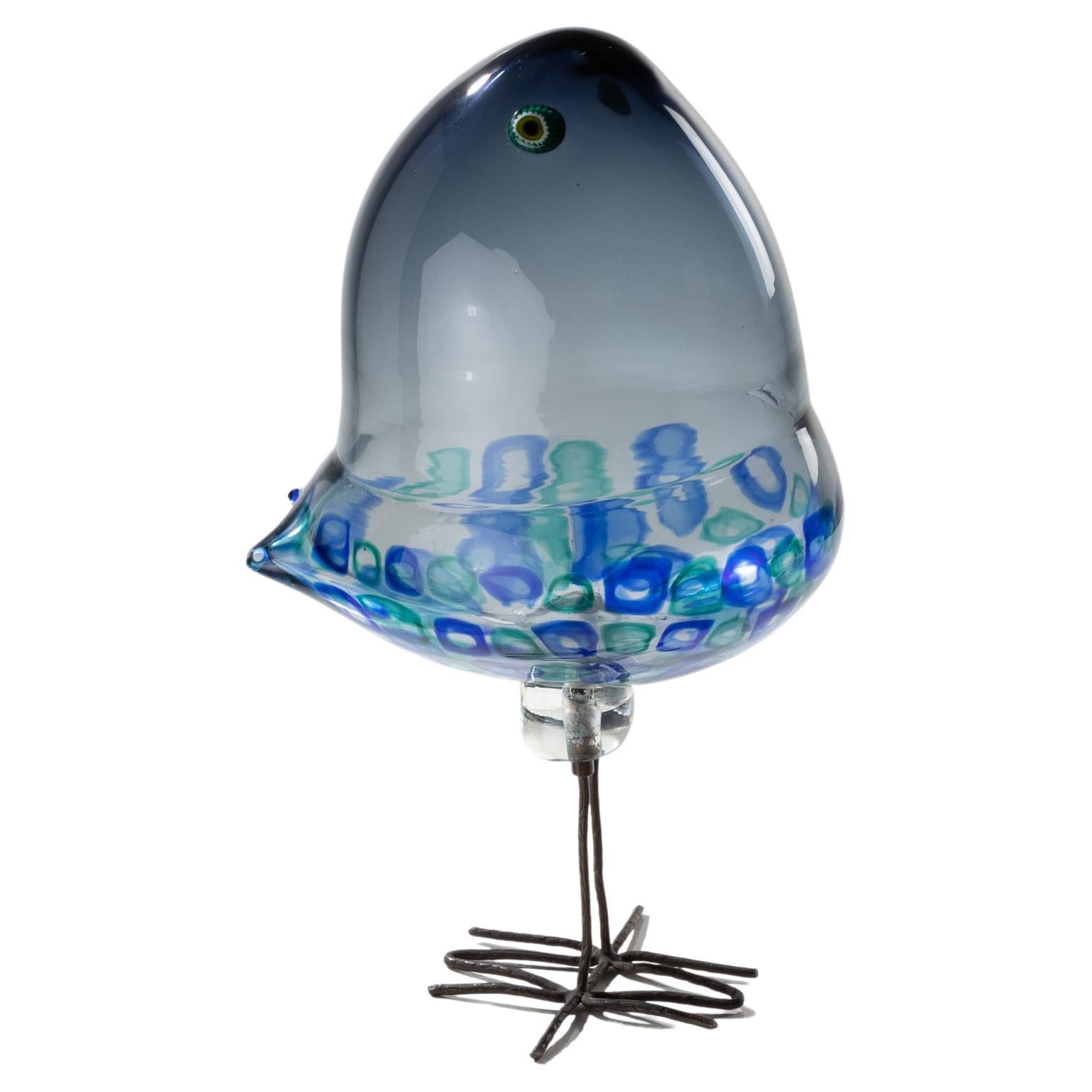 Sculpture of a Bird in Blown Glass with Murrine Arrangement by Alessandro Pianon