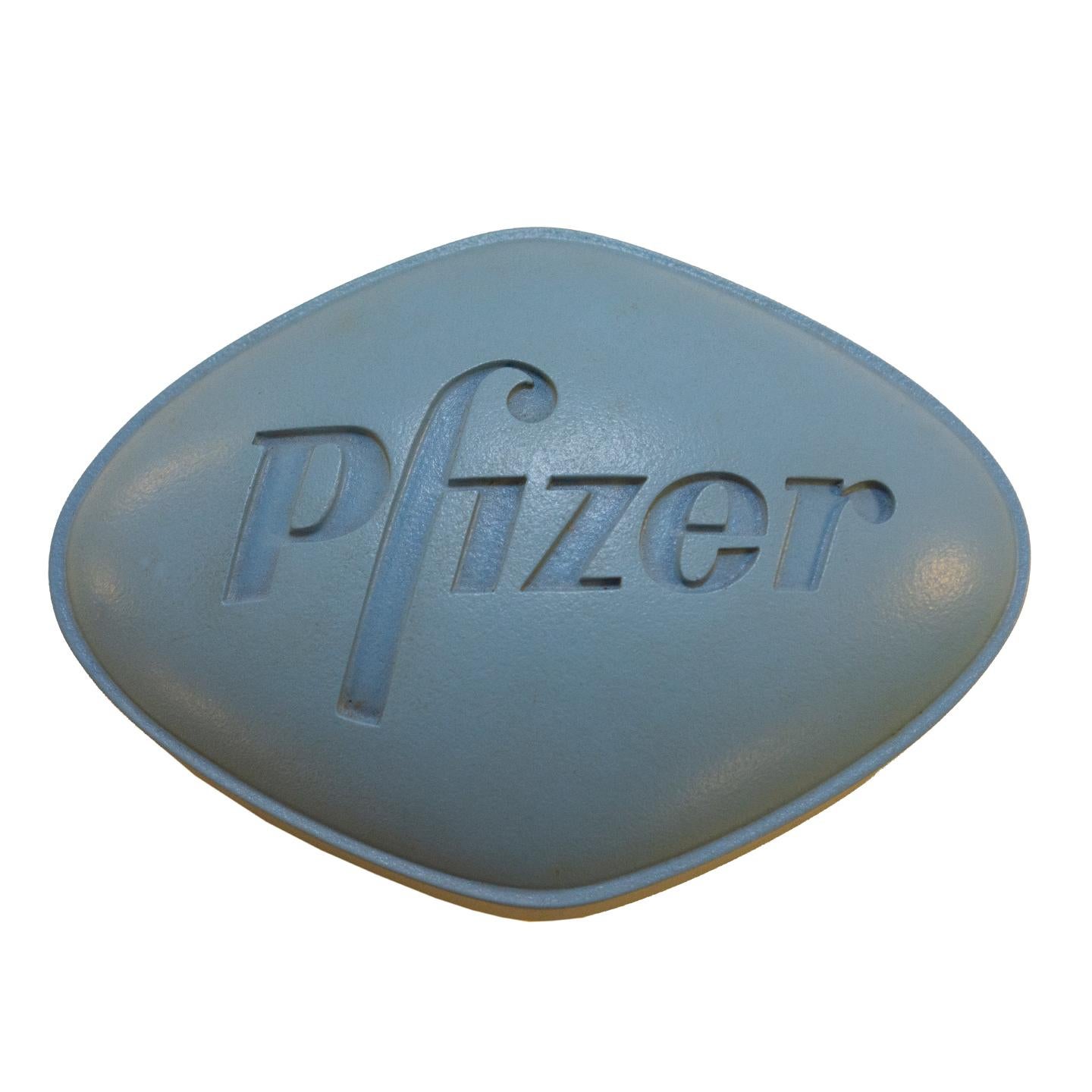 Late 20th Century Sculpture of a Blue Viagra Pill by Mark Yurkiw
