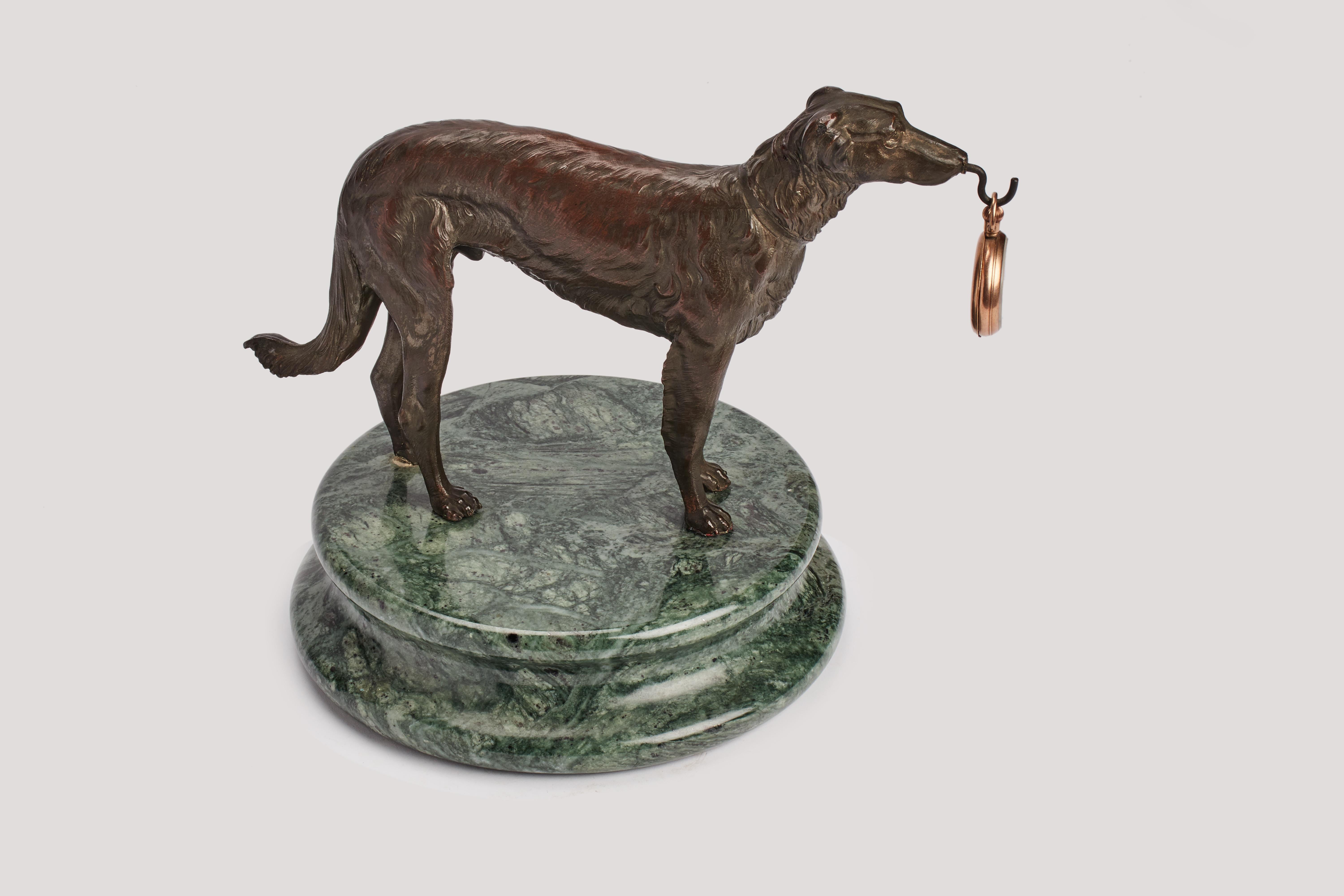 French Sculpture of a Borzoi Greyhound, Watch Holder, France, circa 1880 For Sale
