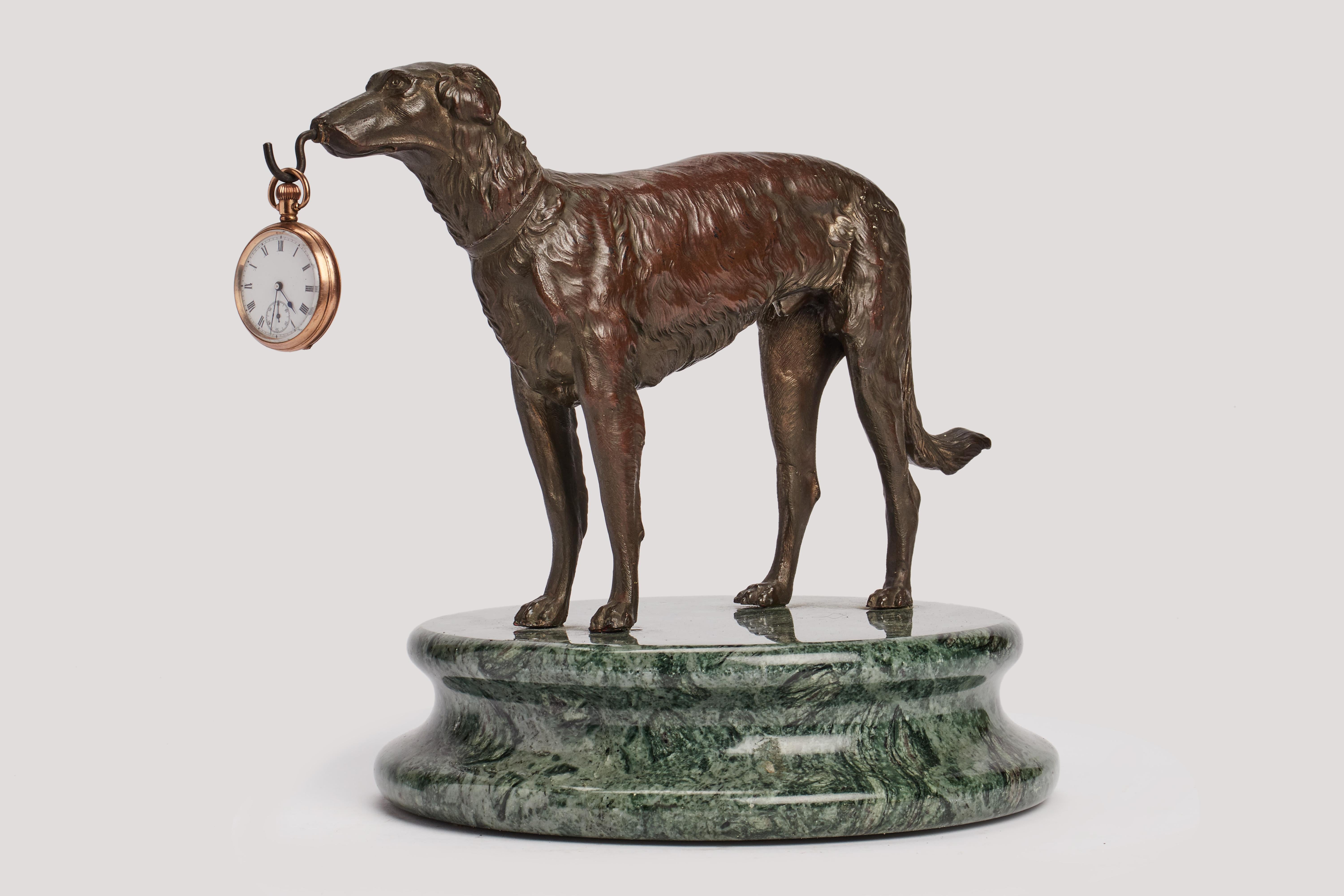 Sculpture of a Borzoi Greyhound, Watch Holder, France, circa 1880 In Good Condition For Sale In Milan, IT